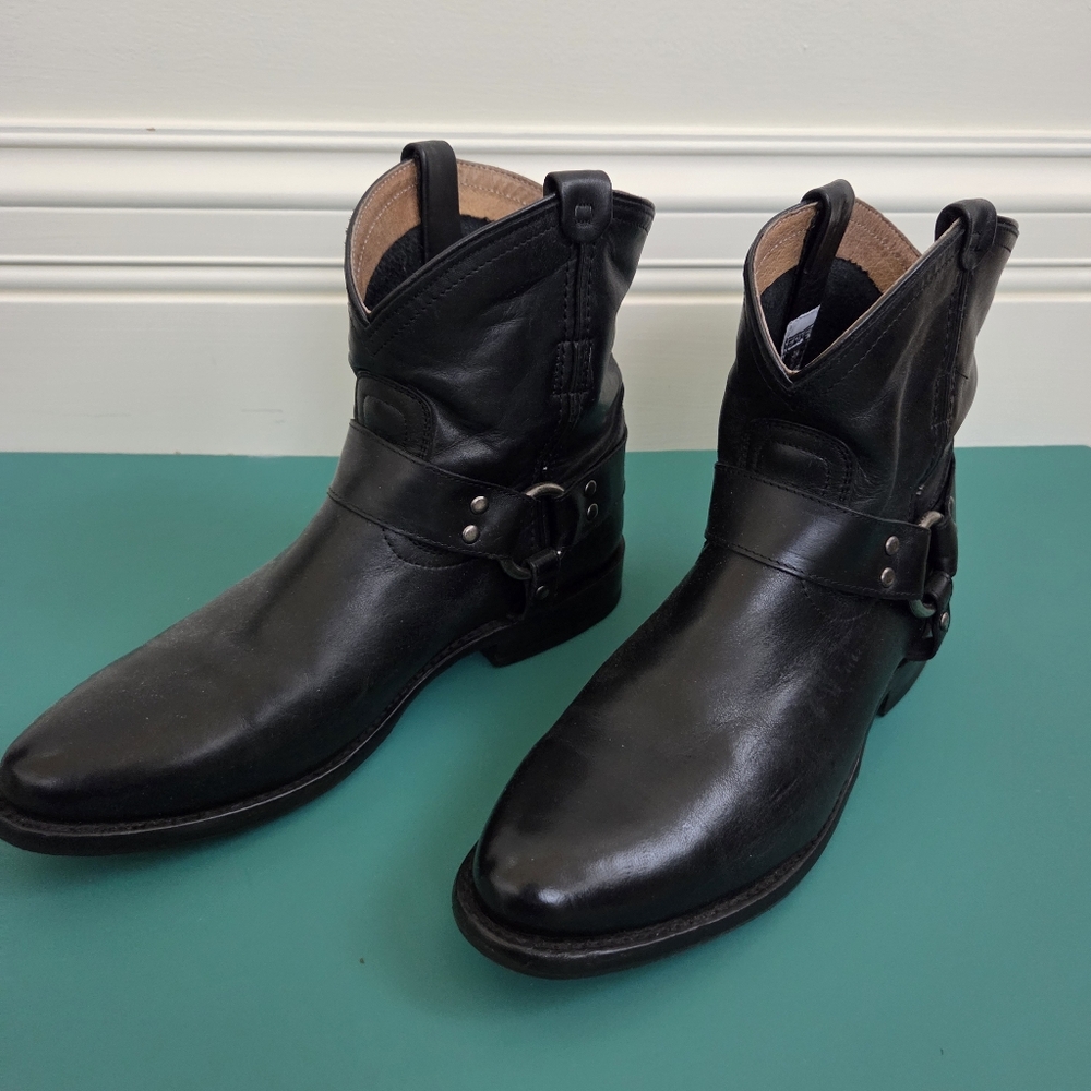 Vintage FRYE - Moto Harness boots - New Protective Sole - 8.5 - BLACK